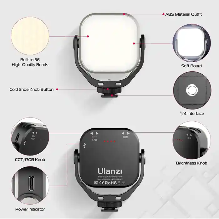 Ulanzi VIJIM VL66 360° Rotatable LED Video Light